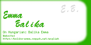 emma balika business card